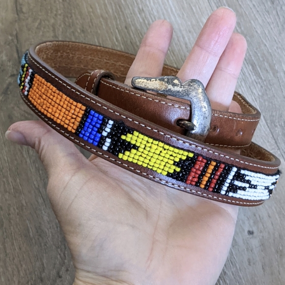 Justin Boots Accessories - Justin Top Grain Cowhide Beaded Belt Western XS